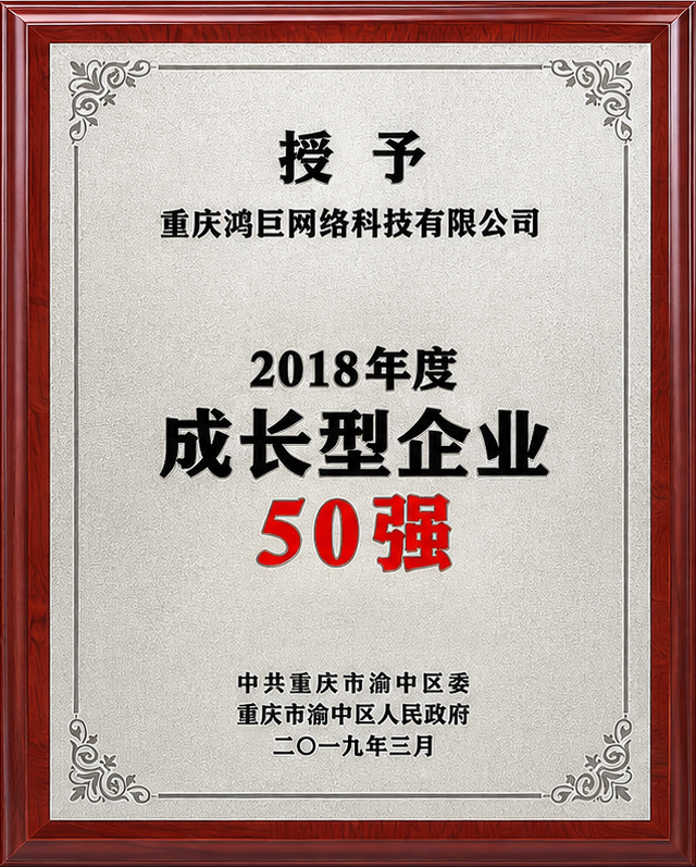 渝中区成长型企业50强